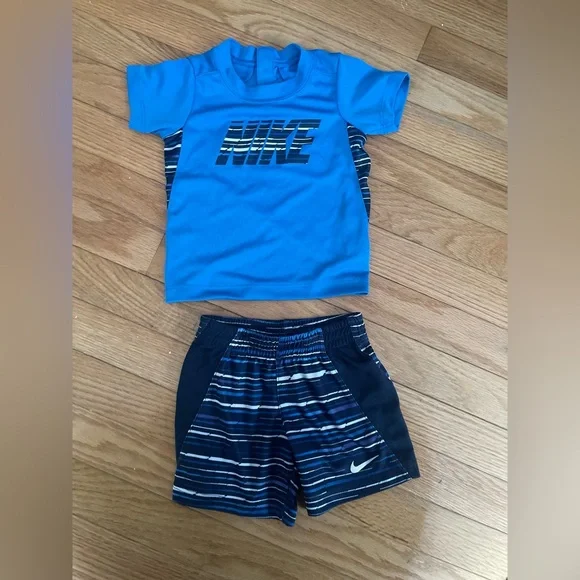 Nike Blue & Navy Toddler Athletic Top and Shorts Set - Picture 2 of 9
